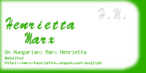henrietta marx business card